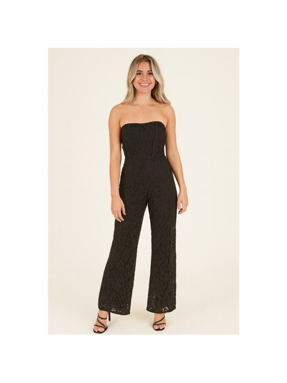 Altrd state Strapless Lace Wide-Leg Jumpsuit